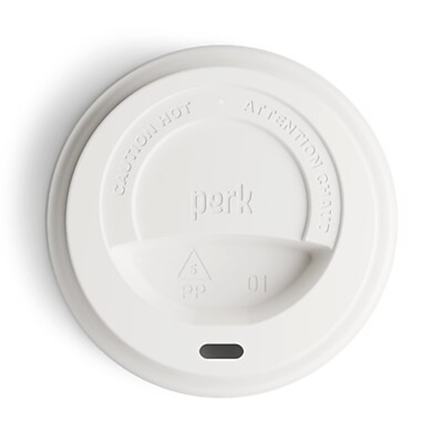 Perk Plastic Hot Cup Lids, 50 Count Disposable Coffee Cup Lids for 10–16 Oz Paper Hot Cups, White