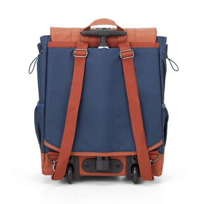 Francine Collections 15" Laptop Rolling Wheels Up Backpack, Navy (BKBUDGRL_SM-NVY)