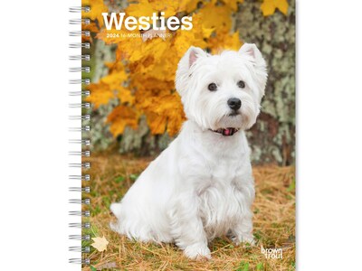 2024 BrownTrout West Highland White Terriers 6 x 7.75 Weekly & Monthly Engagement Planner, Multico