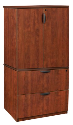 Regency Legacy Lateral File with Stackable Storage Cabinet- Cherry