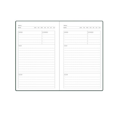 Blue Sky Bespoke Letterpress 5" x 8" Undated Personal Organizer, Fabric Cover, Forest Green (159135)