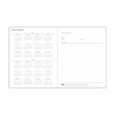 2027 Blue Sky 8" x 10" Calendar Year Weekly & Monthly Standard Planner, Faux Leather Cover, Soft Blue (159447)