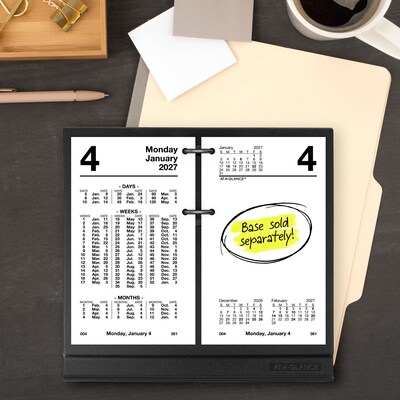 2027 AT-A-GLANCE Financial 6 x 4 Daily Calender Refill Pages, White/Black (S170-50-27)