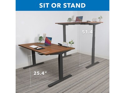 Mount-It! Ultimate 55W Electric Rectangular Adjustable Standing Desk, Brown/Black (MI-18106)