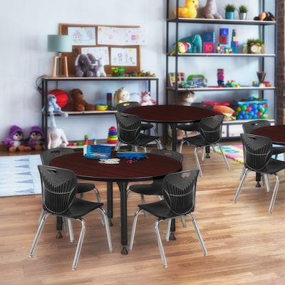 Regency 42" Round Activity Table, Height Adjustable, Mahogany (TB42RNDMHAPBK)