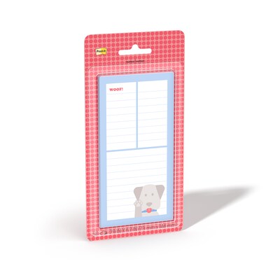 Post-it Cute Dog List Notes, 2.9 x 5.7, Multicolored, 50 Sheets/Pad (Pet-36-1)