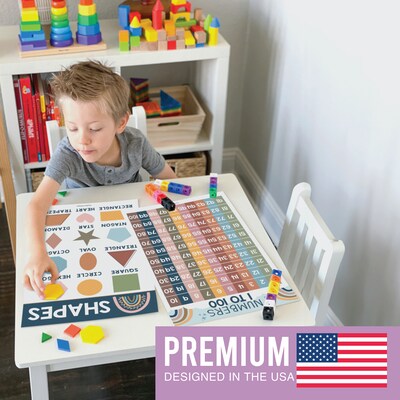 Hadley Designs 17" x 11" Boho Preschool Educational Posters For Toddlers, Laminated, 16/Set (HDDX004ACJZND)