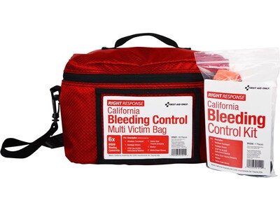First Aid Only Right Response Bleeding Control Cabinet with Multiple Victim Bag, California AB2260, without Alarm (91535)