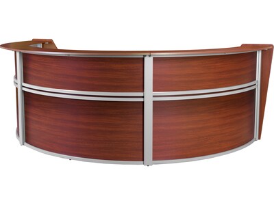 Regency Marque 144"W Curved Reception Desk Workstation, Cherry (77293CH)