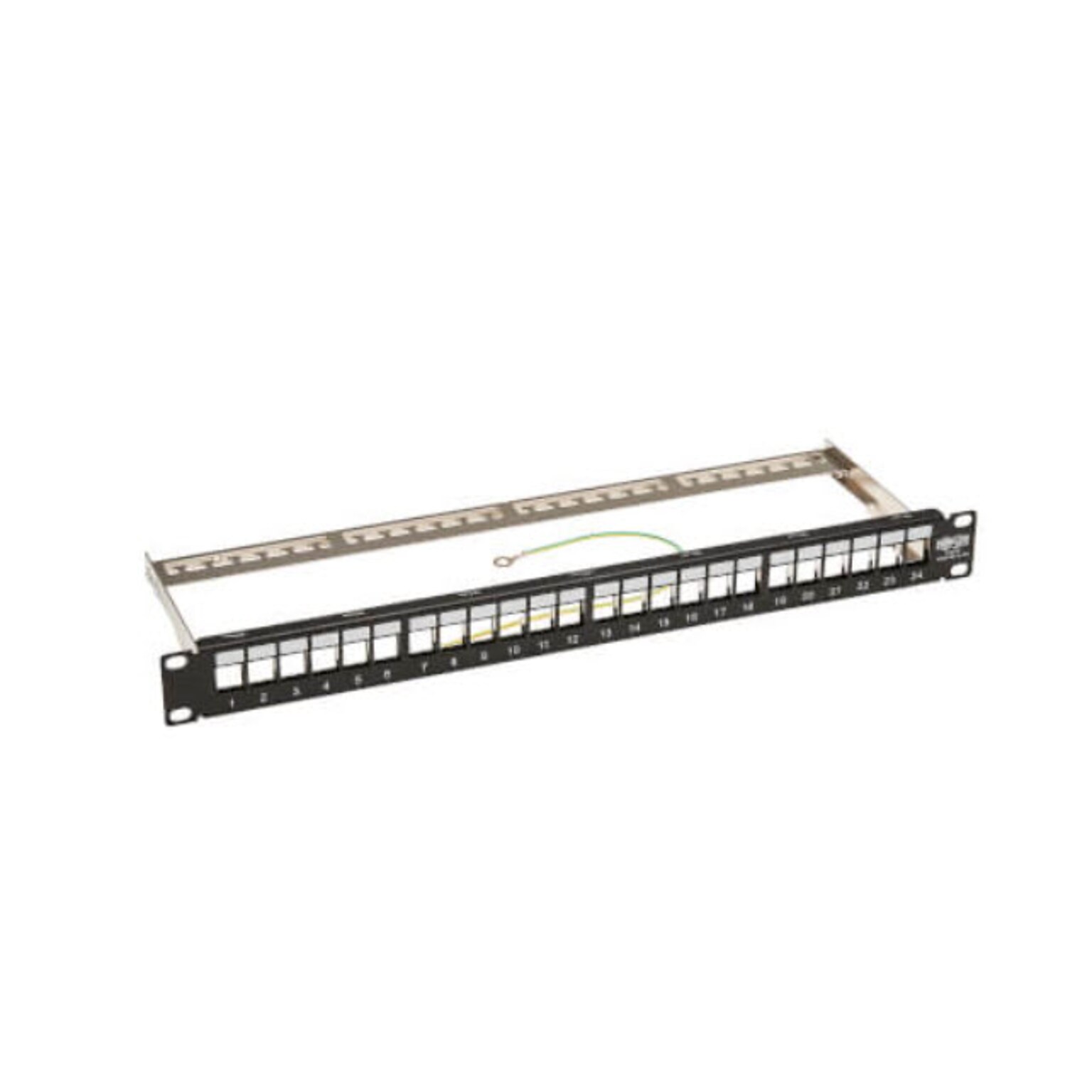 Eaton Tripp Lite series 24-Port 1U Rack-Mount Shielded Blank Keystone/Multimedia Patch Panel, RJ45 Ethernet, USB, HDMI, Cat5e/6