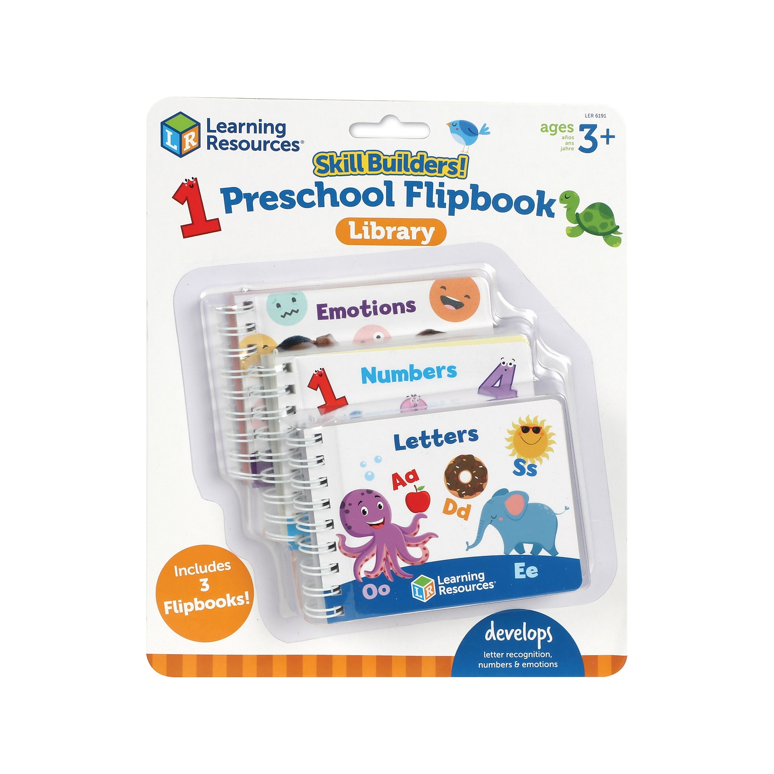 Learning Resources Skill Builders! Preschool Flash Card Flip-Books, 3/Set (LER6191)