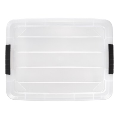 Iris 32 Quart Storage Container with Lid, Plastic, Clear, 4/Pack (500297)