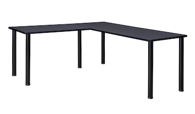 Regency Kee 72 L-Desk with 42 Return, Grey/Black