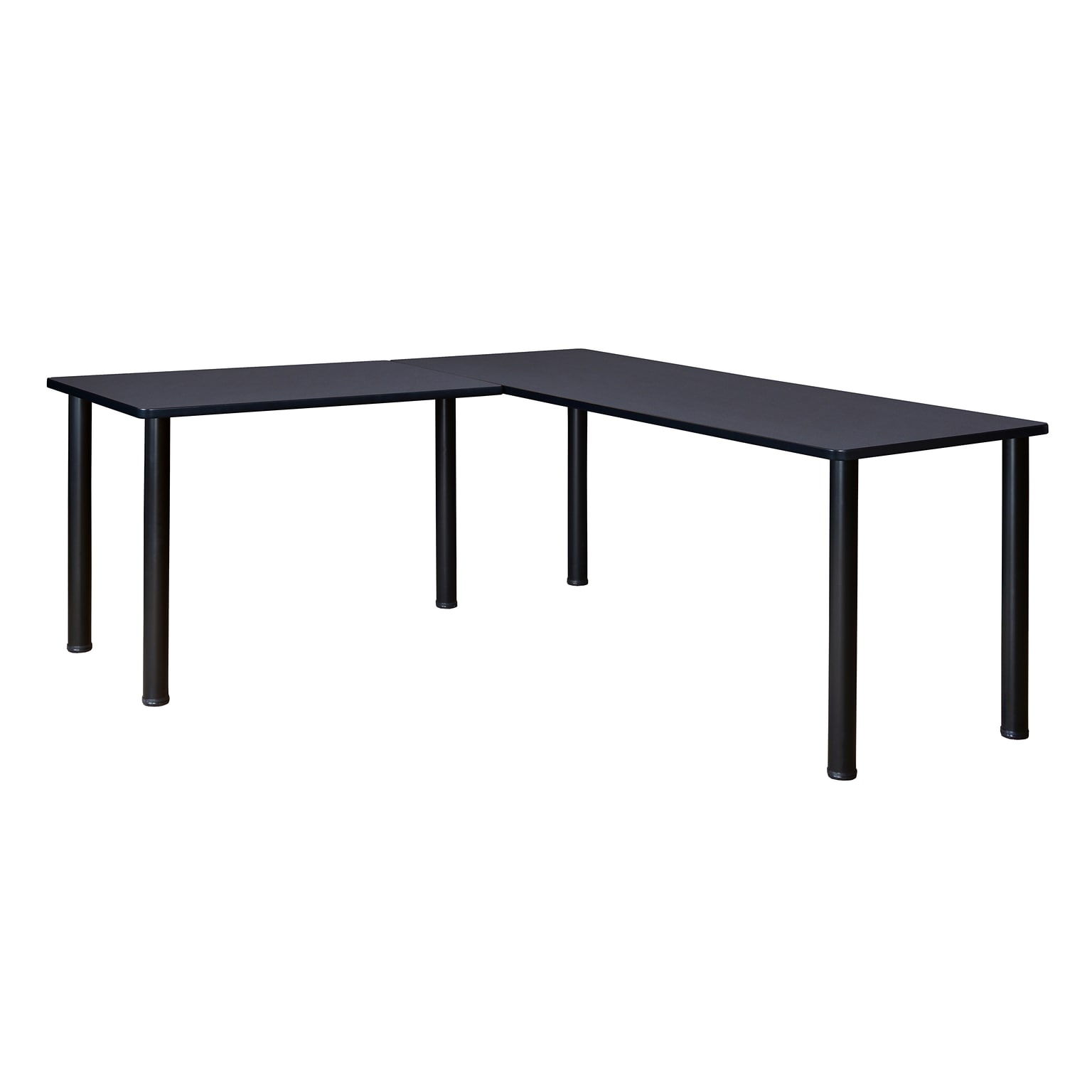 Regency Kee 72 L-Desk with 42 Return, Grey/Black (ML722442GYBPBK)