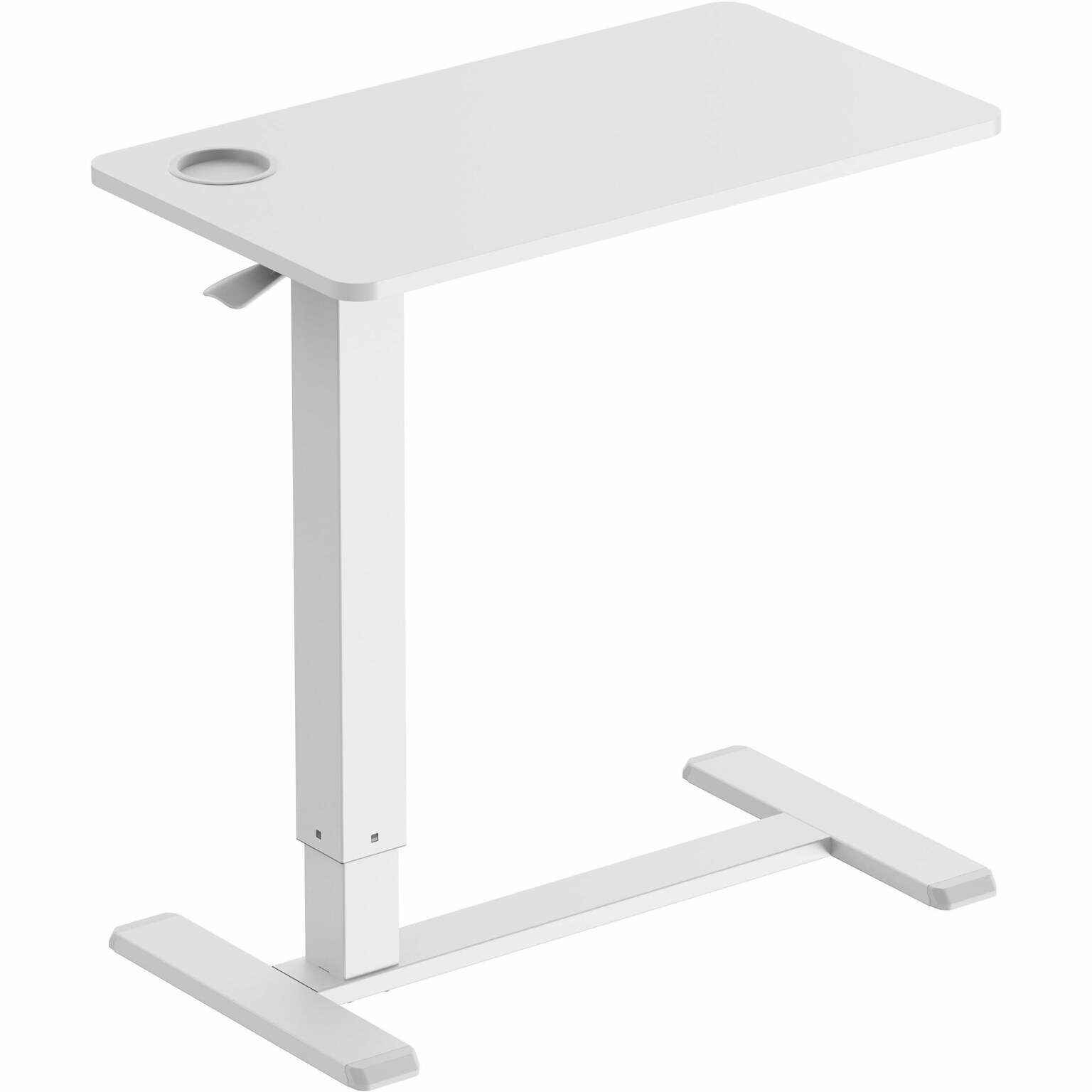 Kantek Mobile Pneumatic-Lift Side Desk/Table, 28 x 15.7, 15-lb Capacity, White (KTKSTS500W)