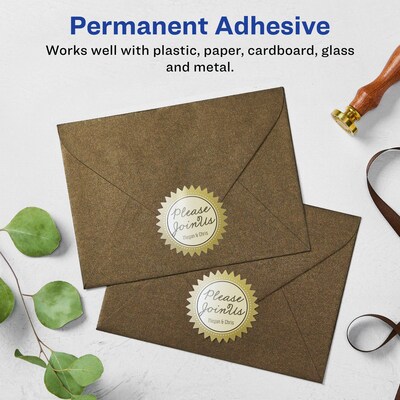 Avery Pearlized Ivory Burst Multipurpose Labels, 2.25", Ivory, 300/Pack (94608)