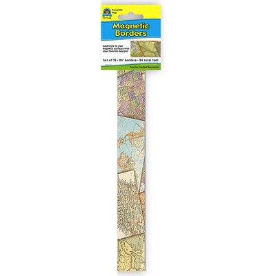 Teacher Created Resources Magnetic Straight Border, 1.5" x 24', Travel the Map, 12/Pack (TCR77486)