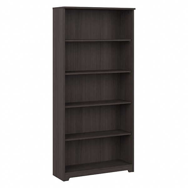 Bush Furniture Cabot 66 5 Shelf Bookcase, Heather Gray (WC31766)