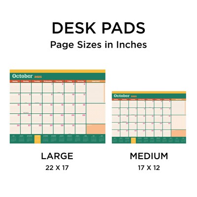 2025-2026 TF Publishing 22" x 17" Academic Monthly Desk Pad Calendar, Sherbet (AY26-8206)