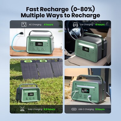 Yoshino B660 SST 9-Port Solid-State Power Station 602Wh, 660W Output/900W Peak Emergency Backup Battery Bank, Pure Sine Wave