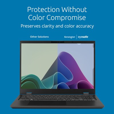 Kensington Eyesafe Blue Light Anti-Glare Privacy Screen Filter & Screen Protector for 15.6" Widescreen Laptops, 16:10