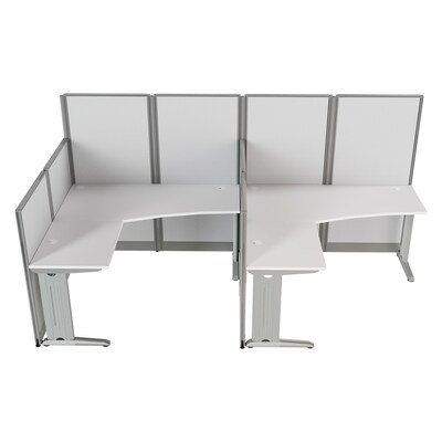 Regency Instant Office 63"H x 129"W 2 Person L-Shaped Cubicle Panel Workstation, Pure White (IO36194-03K-2P)