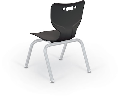 MooreCo 12 Hierarchy Student Chair with 4 Legs, Black/Platinum Base (703673562591)