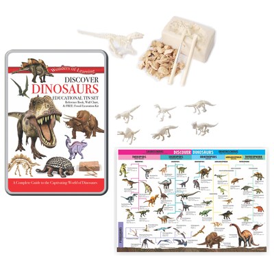 Round World Products Wonders of Learning Tin Set, Discover Dinosaurs, 2 Sets (RWPTS03BN)