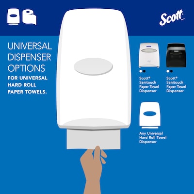 Scott Hardwound 1-Ply Paper Towels, 60% Recycled, 1000' Per Roll