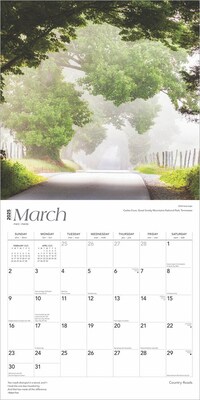 2025 BrownTrout Country Roads 12" x 12" Monthly  Wall Calendar (9781975474737)
