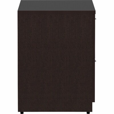 Lorell Essentials 2-Drawer Lateral File Cabinet, Letter/Legal Size, Lockable, 29.5"H x 36"W x 22"D, Espresso Laminate (LLR18223)