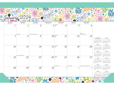 2023-2024 BrownTrout Spring Awakening 14 x 10 Academic & Calendar Monthly Desk Pad Calendar (97819