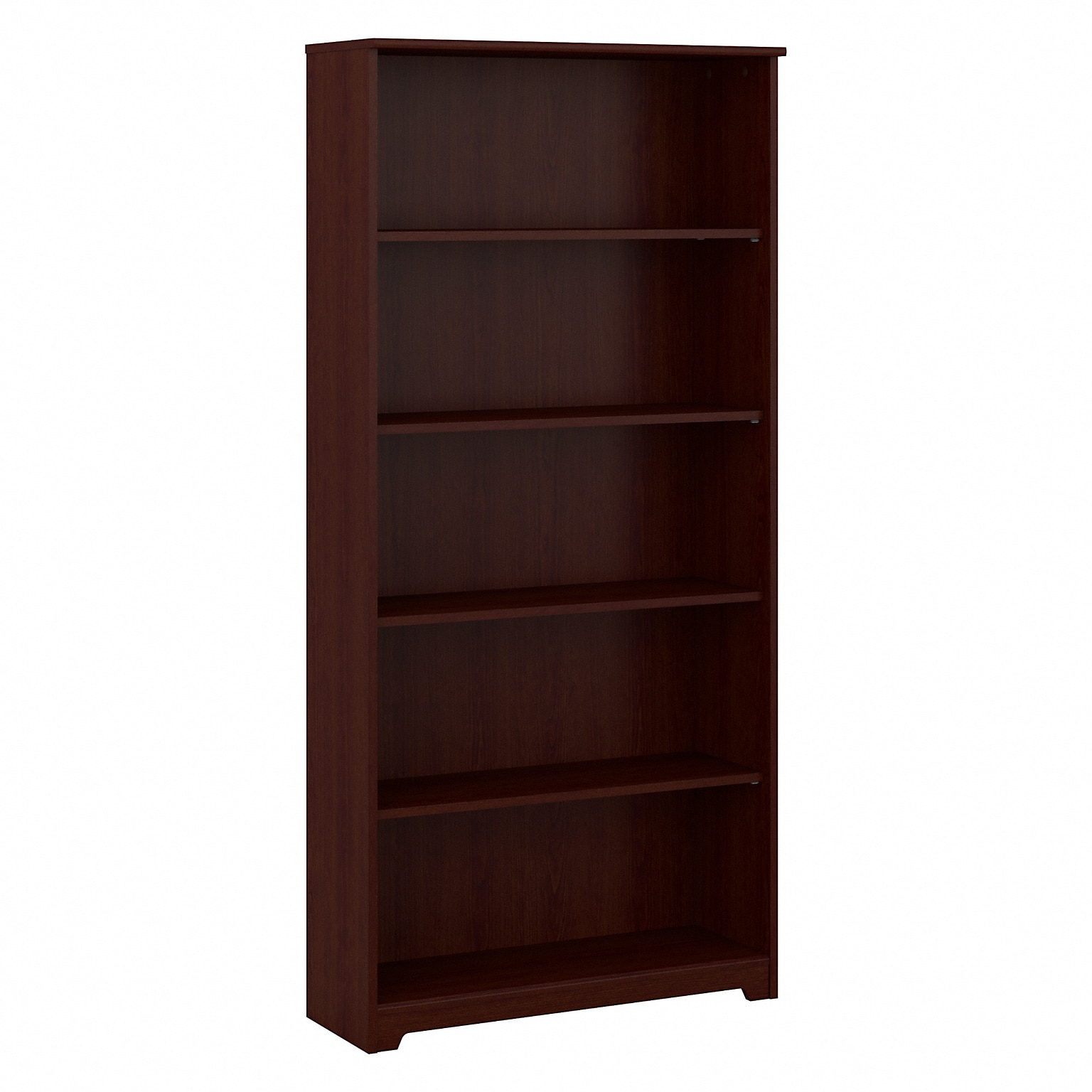 Bush Furniture Cabot 66H 5-Shelf Bookcase with Adjustable Shelves, Harvest Cherry Laminated Wood (WC31466)