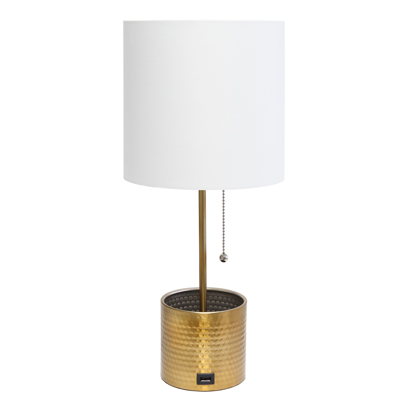Creekwood Home 18.5 LED Table Lamp with USB Port, Gold (CWT-1007-GL)