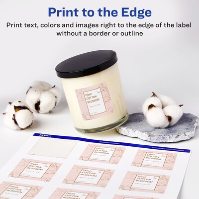 Avery Laser/Inkjet Square Durable Waterproof Labels, 2" x 2", White, 300 Labels/Pack (94107)