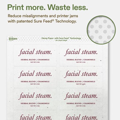 Avery Hemp Rectangle Laser/Inkjet Multipurpose Labels, 2" x 4", Off-White (800/Box)