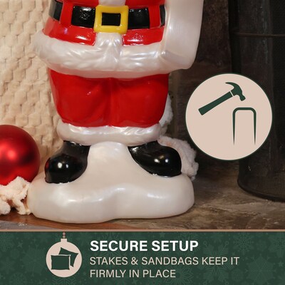 Fraser Hill Farm 33" Santa Holding List Christmas Blow Mold (FFBM-1SNT-RED)