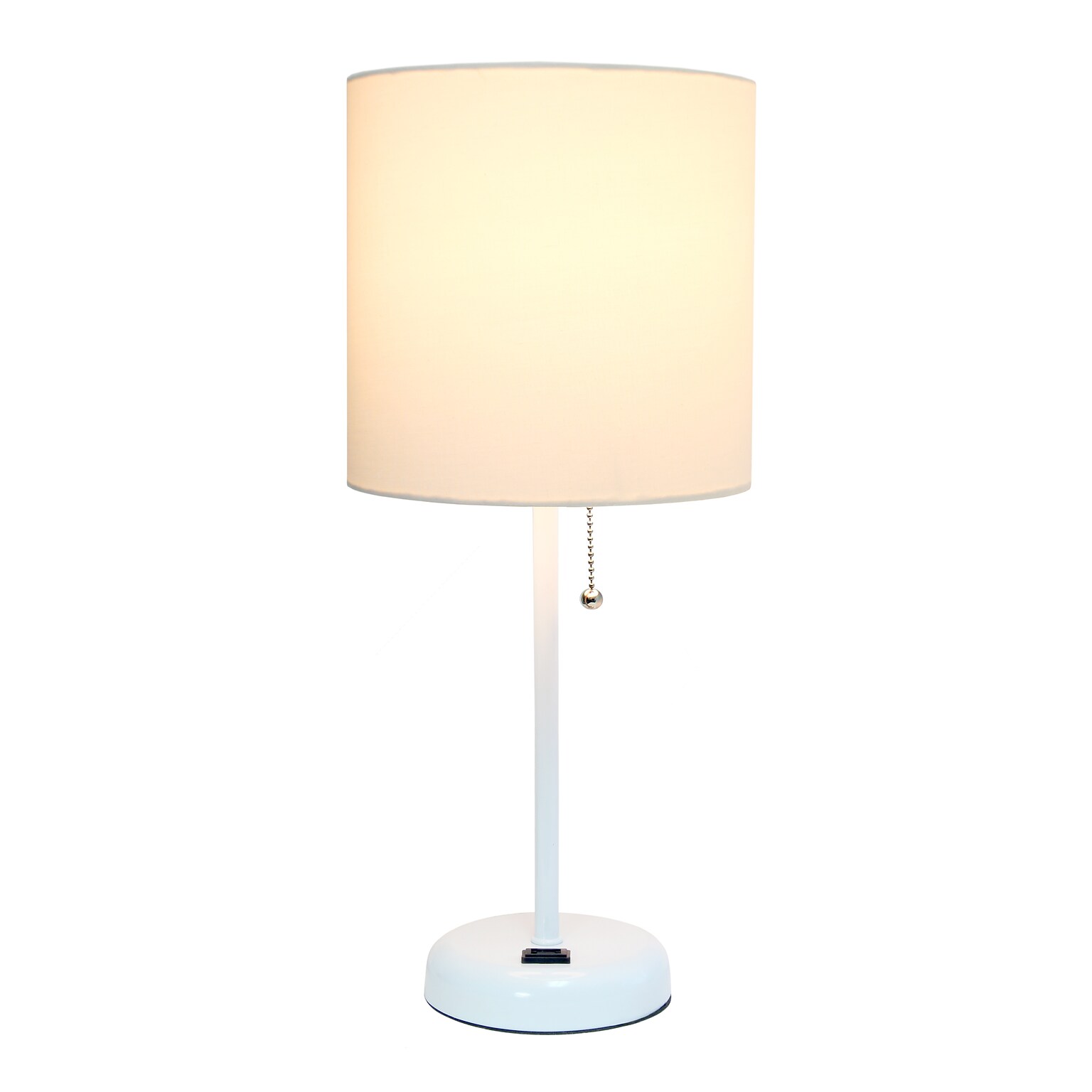 Simple Designs 19.5 LED Table Lamp, White (LT2024-WOW-CCLB)