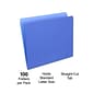 Quill Brand® File Folders, Straight-Cut, Letter Size, Blue, 100/Box (7409BE)