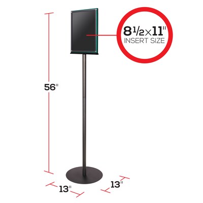 Deflecto Document Holder, 8.5" x 11", Vertical, Freestanding, Black Acrylic (692056)