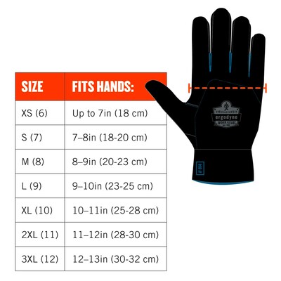 Ergodyne ProFlex 7551 Waterproof Cut-Resistant Winter Work Gloves, ANSI A5, Orange, Small, 1 Pair (17672)