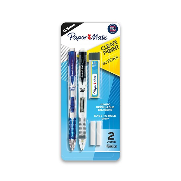 Paper Mate Clearpoint Starter Mechanical Pencil, 0.5mm, #2 Medium Lead, 2/Pack (34666PP)