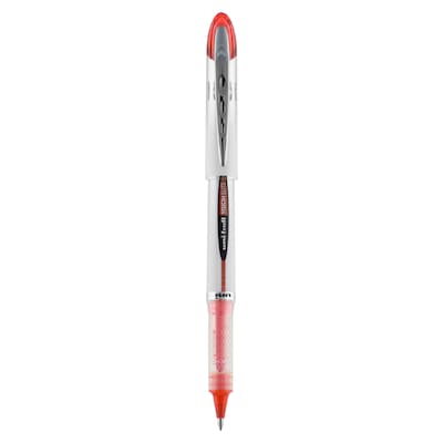 Uniball Vision Rollerball Pens, Micro Point (0.5mm), Red Ink, 12 Count 