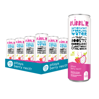 Bubblr Antioxidant Pitaya Berry Nectr Flavored Sparkling Water, 12 oz., 12 Cans/Carton (0284353997