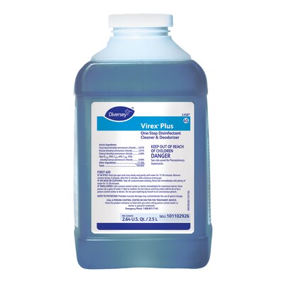 Virex Plus Disinfectant for Diversey J-Fill, Surfactant, 2.64 U.S. Qt. / 2.5 L, 2/Carton (101102926)
