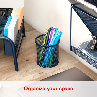 Staples Metal Mesh Pen Cup, Navy Blue (ST63819)