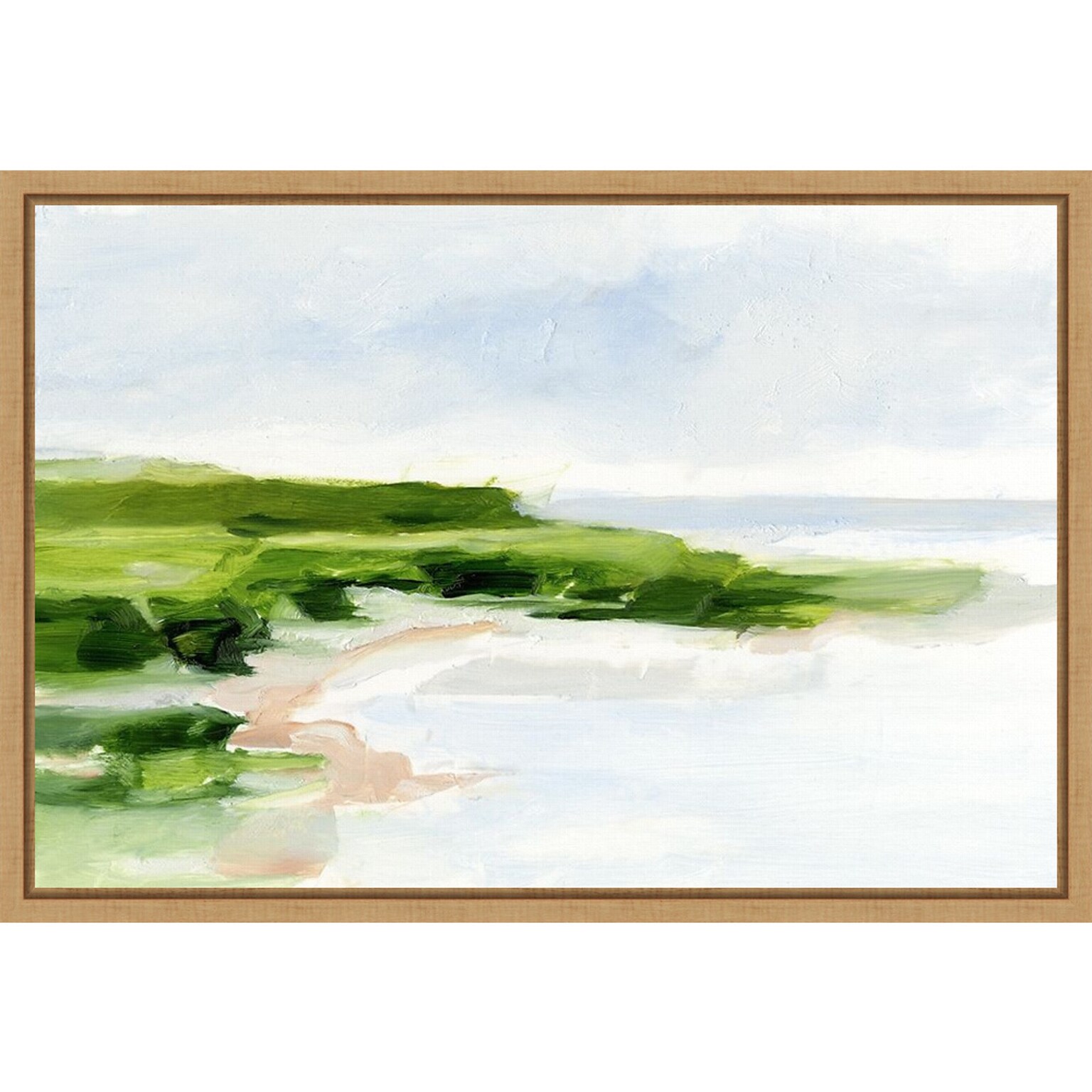 Amanti Art Blush Sandy Beach I by Ethan Harper Framed Canvas Wall Art Print, 23 x 16 (A42675376695)