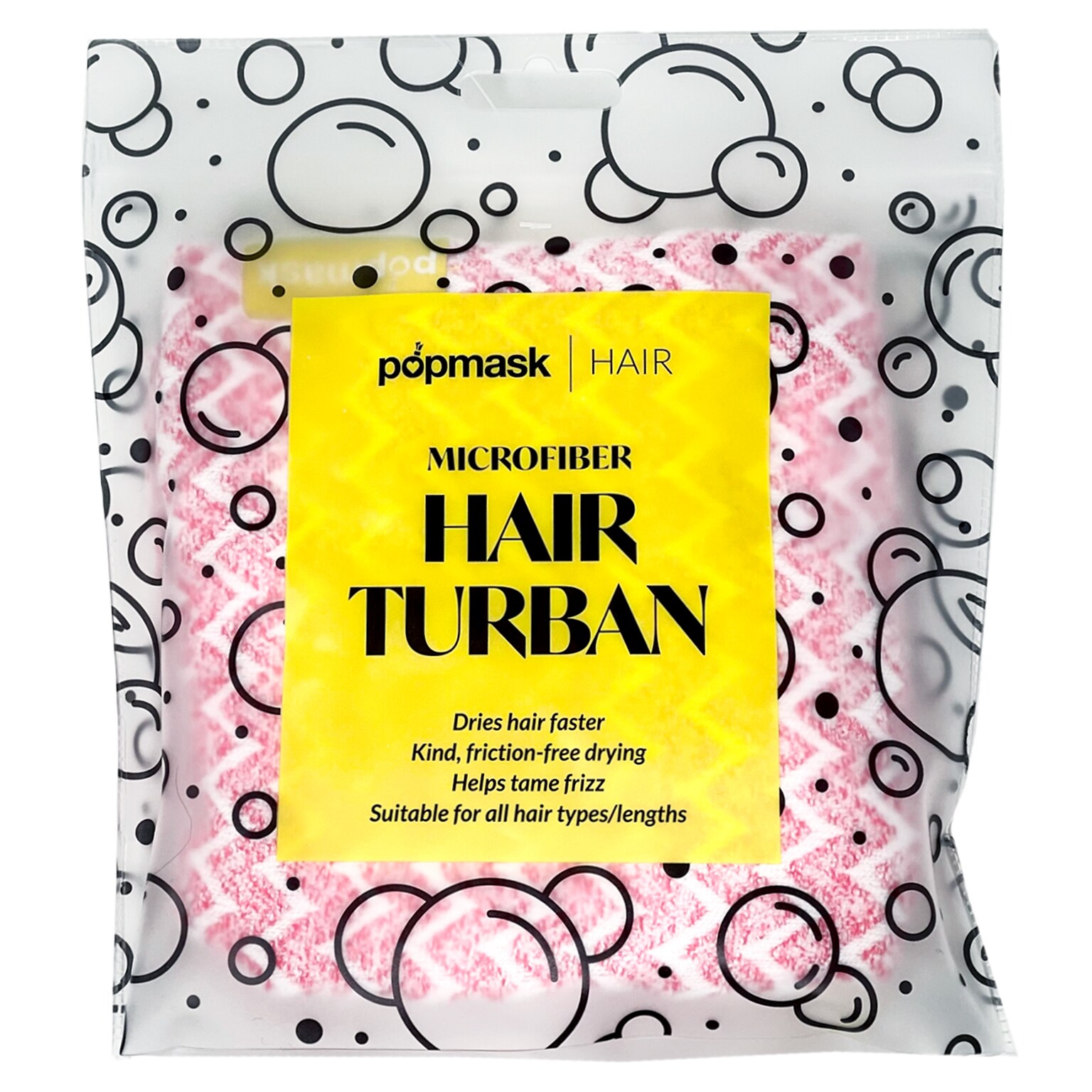 Popmask London Fast Drying Microfiber Hair Towel Pink (1PTUR)