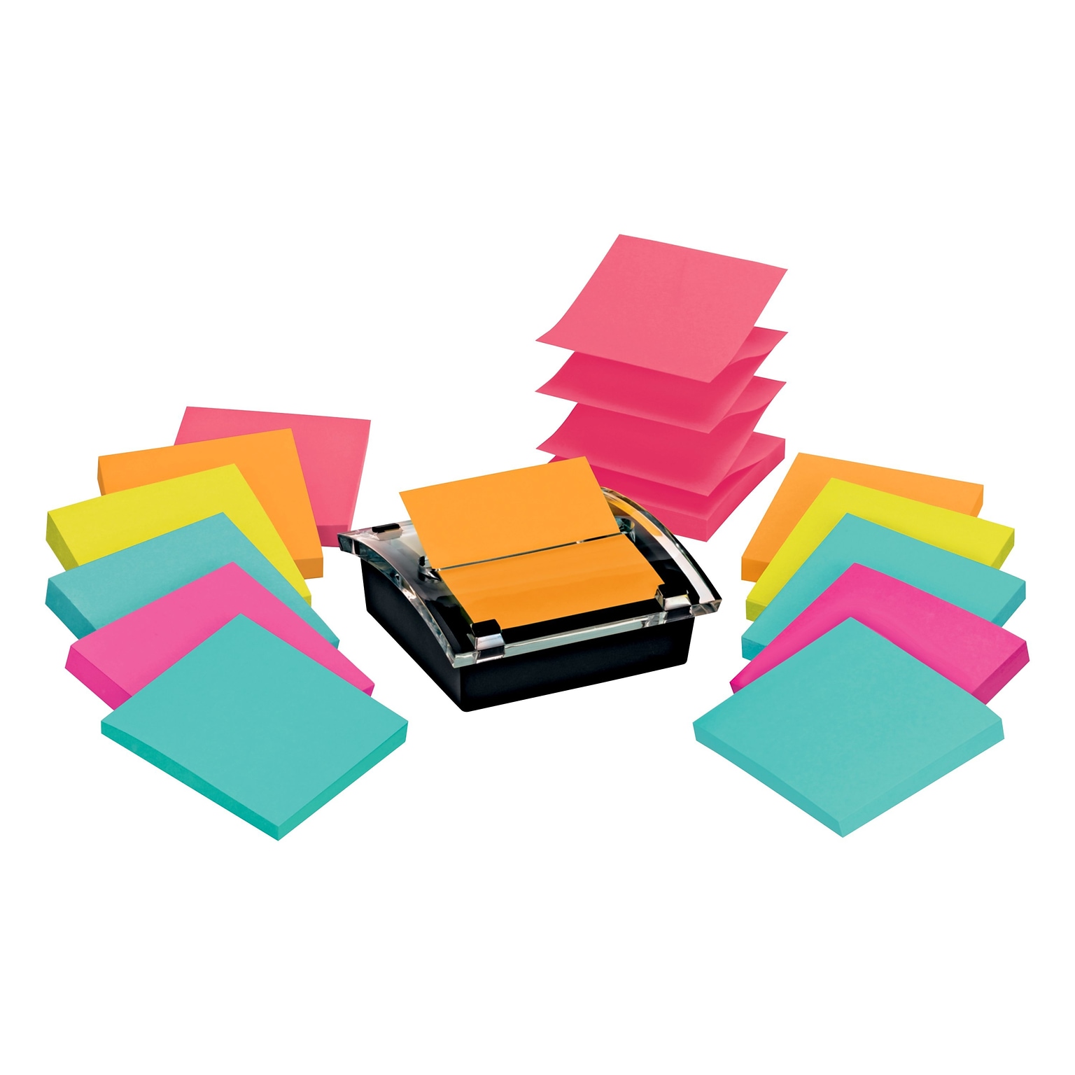 Post-it Super Sticky Pop Up Notes, 1 Dispenser, 12 Pads, 90 Sheets/Pad, 2x the Sticking Power, Assorted Colors