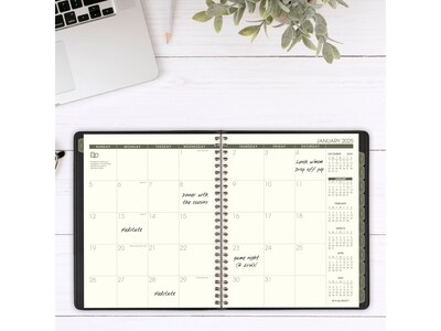 2025 AT-A-GLANCE Recycled 7 x 8.75 Monthly Planner, Faux Leather Cover, Black (70-120G-05-25)